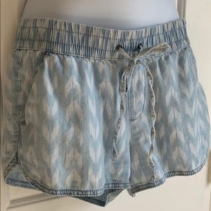 SO soft denim drawstring shorts